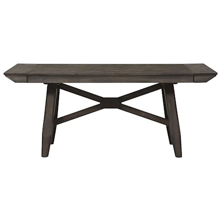 Contemporary Trestle Table with Two 12" Leaves